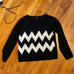 Black and white accent sweater